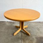 Vintage Ronde Uitschuifbare Eettafel, Licht Eiken. thumbnail 5