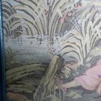 Antieke Italiaanse Gobelin In Metalen Lijst thumbnail 6