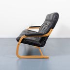 1970’s Sculptural Danish Modern Patchwork Leather Sofa / Bank thumbnail 6