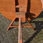 Ronde Landelijke Boeren Keukentafel Met Klapblad thumbnail 7