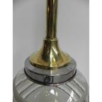 Art Deco Hanglamp Met Glazen Bol En Messing Armatuur thumbnail 7