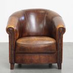 Comfortabele En Karaktervolle Schapenleren Clubfauteuil Met Een Prachtige Kleurstelling thumbnail 2