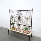 Stalen Vintage Plantenrek Met Gekleurde Tegels, Roomdivider thumbnail 9