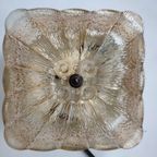 Vintage Plafondlamp Plafonnière Wandlamp Jaren '60 Sixties Glas Amber thumbnail 2
