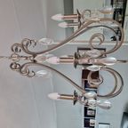 Elegante Metalen Kroonluchter Met Kristallen – 6-armig thumbnail 3