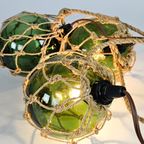 Vintage Macrame 'Zeeuwse Bol' Met Verlichting (Set 3) - Glas - Space Age - 70'S thumbnail 5
