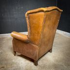 Vintage Schaapsleren Wingback Fauteuil thumbnail 10