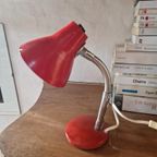 Rood Klein Vintage Frans Bureau Lampje thumbnail 4