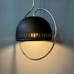 Dijkstra Space Age Hanglamp Met Chrome Frame En Zwart Metalen Kap thumbnail 4