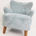 Vintage Artifort Fauteuil Licht Blauwe Ribstof Theo Ruth thumbnail 3