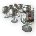 Set Van 11 Vintage Jaren 60 Zilver Ombre Cognac Glazen thumbnail 5
