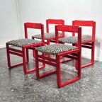 Vintage Rode Stoelen Met Panterstof thumbnail 2