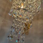 Xxl Vintage Opaline Teardrop Kroonluchter Pegels Kristal Hanglamp thumbnail 16