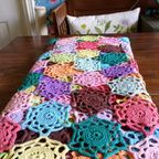 Vintage Kleurrijke Cotton Candy Crochet Sprei Jaren '70 thumbnail 4