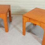 Set Van 2 Vintage Design Houten Bijzettafels Nachtkastjes thumbnail 9