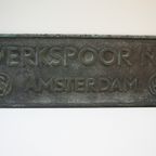 Bronzen Naamplaat Werkspoor N.V. Amsterdam Uit De Jaren 50 - 60 thumbnail 8