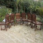 Set Van 6 Antieke Neo Renaissance Stoelen Met Druivenranken, 19De Eeuw thumbnail 21