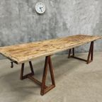 Antieke Tafel Schragentafel Xxl Tuintafel 89 X 308 Cm thumbnail 7