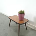 Bijzettafel Met Bruin Houtlook Formica Blad Met Zwarte Rand Nr. 7 Plantentafel thumbnail 4