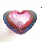 Vintage Murano Glas Asbak Roze Blauw thumbnail 3