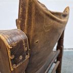 Vintage Safari Stoel Jaren 70 Fauteuil Leren Stoel thumbnail 7