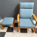 Johannes Andersen Highback Chair With Hocker For Silkeborg Denmark thumbnail 10