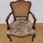 Brocante Vintage Franse Louis Xv Stoeltje, Fauteuil 904 thumbnail 4