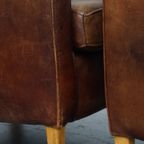 Set Van 2 Mooie En Comfortabele Schapenleren Art Deco Design Fauteuils Met Een Prachtige Kleur thumbnail 5