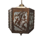Antiek Ajour Gezaagd Messing Hanglamp thumbnail 6