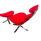 Vintage Eenzit / Fauteuil / Lounge Chair Met Poef thumbnail 6