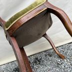 Pretty Antique Chairs Covered With Almond Green Velvet. thumbnail 3