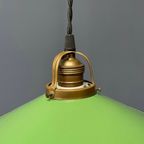 Groen Emaille Hanglamp Met Messing Armatuur thumbnail 8