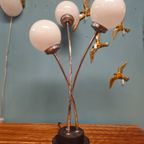Vintage Bollenlamp Tafellamp Bureaulamp Lamp Bollen Chrome Glas thumbnail 14