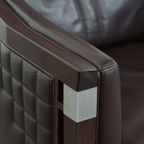 Luxe Art Deco Schuitema Design Fauteuil Met Donkerbruin Leer Uit De Decoforma Serie thumbnail 12