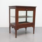 Vintage Thee Kastje Eikenhout Glas thumbnail 3