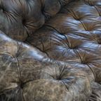 Stoere, Unieke En Moderne Rundleren Chesterfield Bank Met Een Bijzondere Kleurstelling thumbnail 14