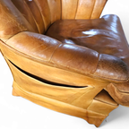 Sheep Leather Club Chair 1970s With Magazine Holder thumbnail 11