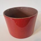 Vintage Bloempot Rood Oranje Keramieke Pot thumbnail 4