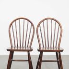 Set Van 6 Vintage Houten Windsor Spijlen Stoelen Uit De Jaren ’70 In Engelse Stijl thumbnail 9