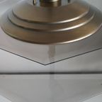 Vintage Verstelbare Octagon Massive Glazen Plafondlamp (geborsteld Messing) thumbnail 7