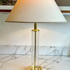 Glasstube & Brass Hollywood Regency Lamp thumbnail 4