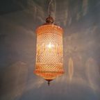 Grote Hanglamp Van Glas En Messing, Type Lantaarn, 1960 thumbnail 13