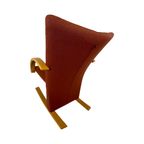 Peter Opsvik - Stokke - Tripos - Ergonomically Shaped Rocking Chair - Red Upholstery And Wooden F thumbnail 8