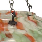 Art Deco - Hanging Flower Pot - Glass - Multi Color Spotted - Including Chains thumbnail 5