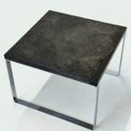 Vintage Salontafel Peter Draenert, Leisteen + Chrome, Grijs + Zilver- 2 Stuks thumbnail 13