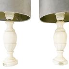 Vintage Set Italiaanse Albast Marmeren Lampen thumbnail 4