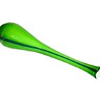Grote Dubbelwandig Geblazen Murano Vaas In Groen, Jaren '70 thumbnail 4