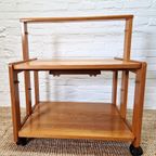 Vintage Scandinavische Grenen Barcart Serveerwagen thumbnail 10