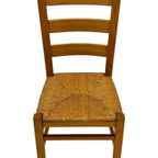 Vintage Set Van 6 Eetkamerstoelen Eiken En Riet Design thumbnail 21