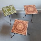 * 3 Vintage Plantentafels Plantentafel Tegel Tafeltje thumbnail 3